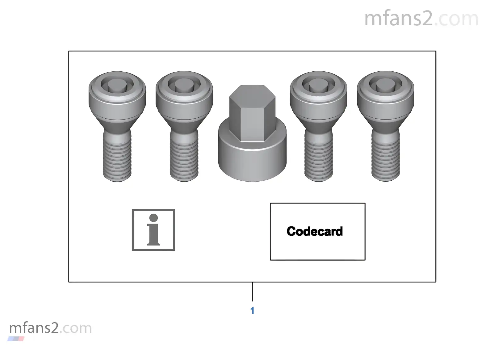 Conjunto pernos segurança p/ jantes