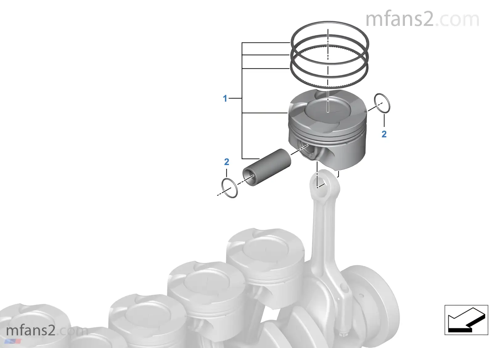 Mecanismo de movimento da cambota/pistão
