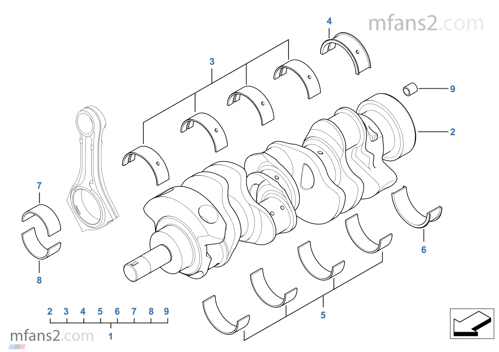 Mecanismo movimento cambota c/bronzes