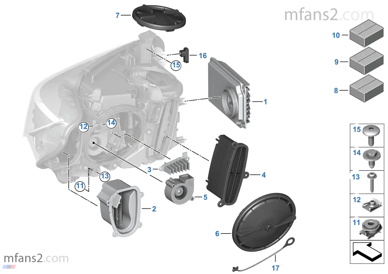 Peças individuais farol de LEDs