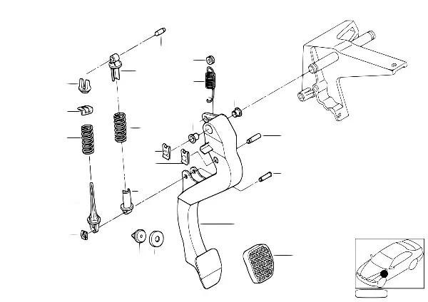 Suporte apoio pedais/pedal embraiagem