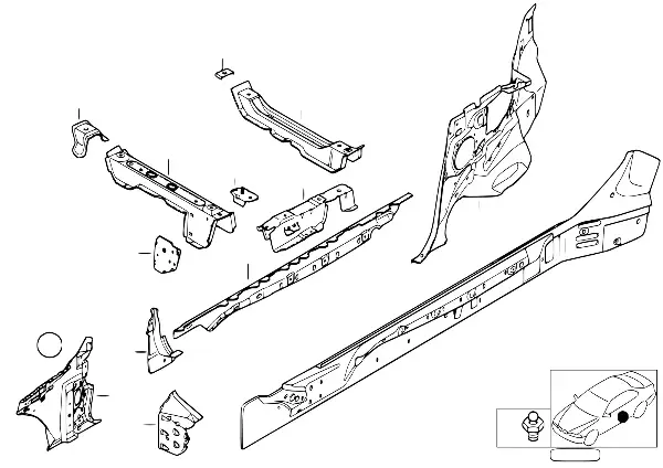 Estrutura lateral - peças individuais