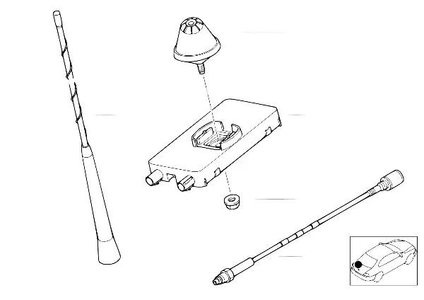 Peças individ.antena telef.painel lat.