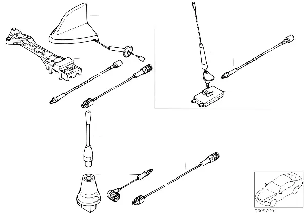 Antena telefone Classic, peças individ.