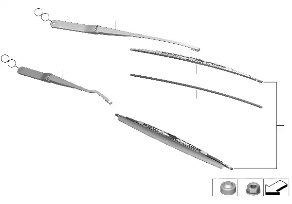 Braço limpa-vidros/escova limpa-vidros