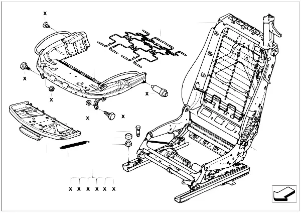 Estrutura do assento do banco dianteiro
