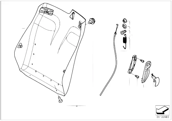 Estrutura do encosto do banco dianteiro
