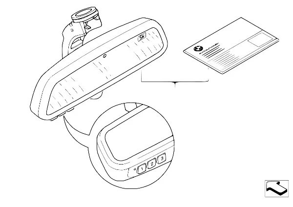 Comando à dist./bússola no retrov.inter.