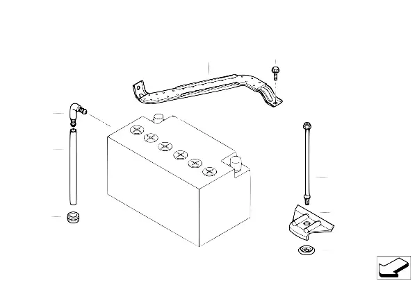 Fixação da bateria e peças adicionais