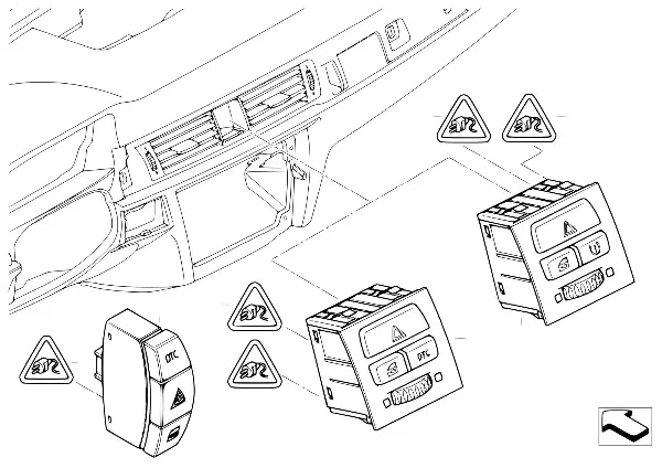 Interrup. sistema luzes emergência/ZV