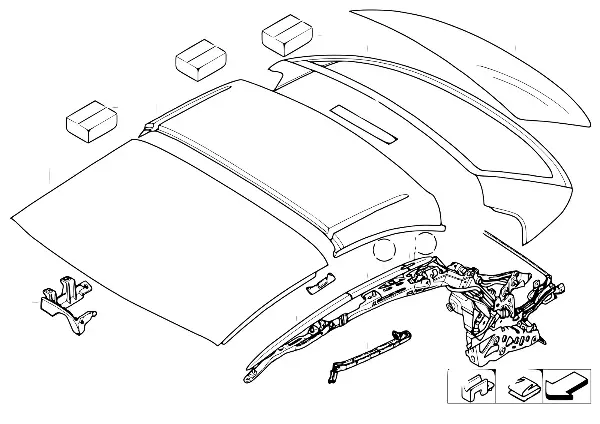 Hardtop rebaixável, cascas do tejadilho