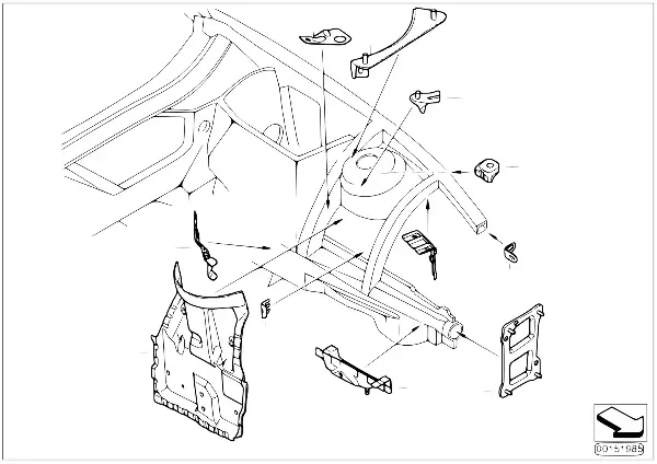Suporte da carroçaria dianteira esquerda