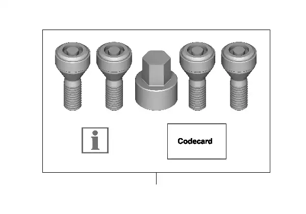 Conjunto pernos segurança p/ jantes