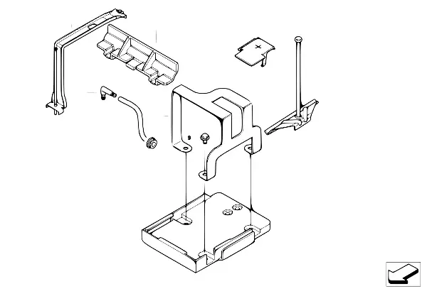 Fixação da bateria e peças adicionais