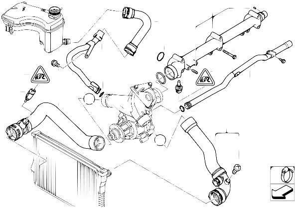 Sistema refrigeração/tubo flexível água
