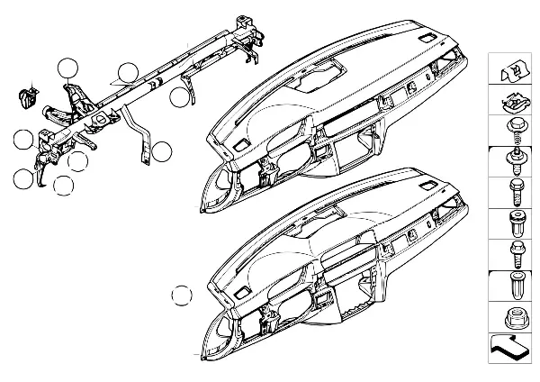 Revest. painel instrument., tubo suporte