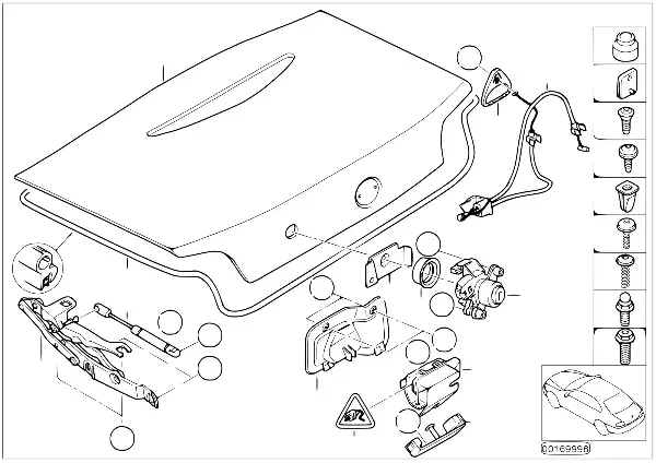 Tampa da mala/peças individuais
