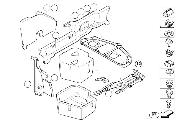Chão da bagageira - peças adicionais