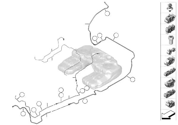Tubos do combustível/peças de fixação