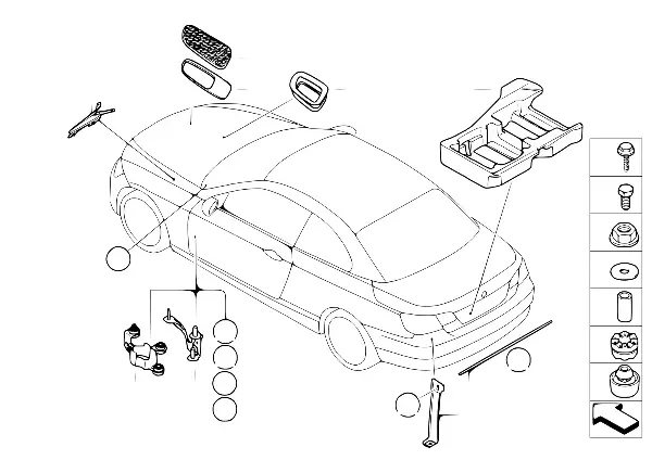 Peças de carroçaria soltas