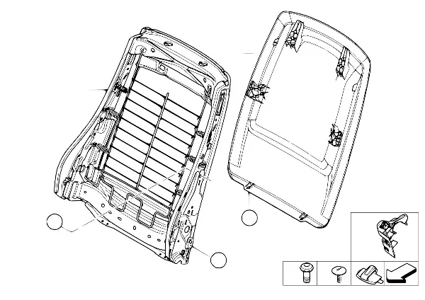 Banco diant.estrut. encosto/painel tras.