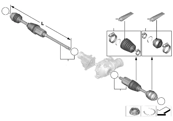 Diferencial dianteiro - veio de saída