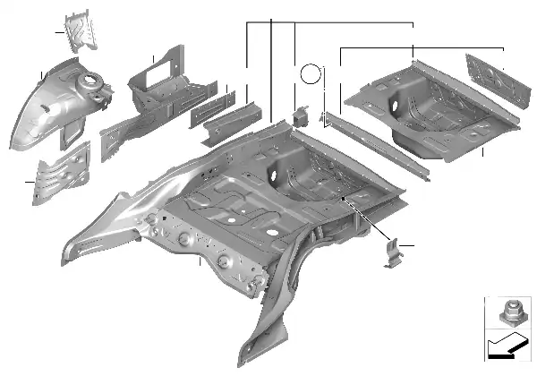 Chão bagageira/cava roda tras.