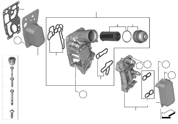 Alimen. óleo-filtro óleo, permut. calor