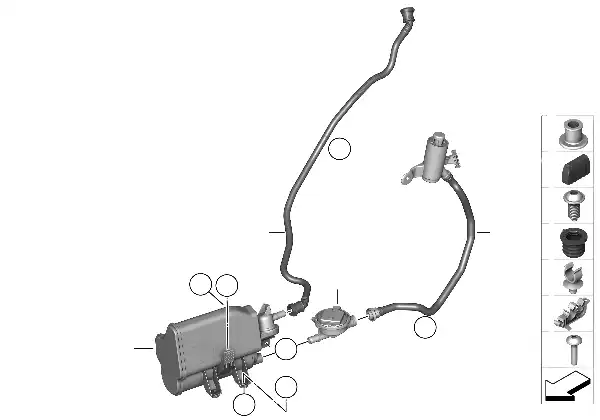 Filtro carvão activo/ventil. combust.