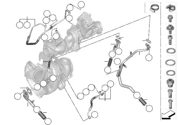 Abastecimento de óleo turbocompressor