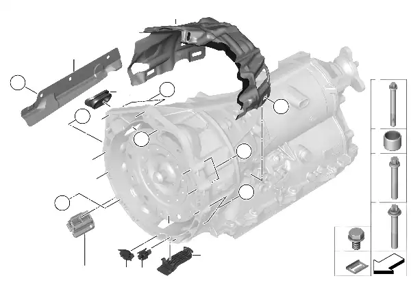 Fixação da caixa de velocidades