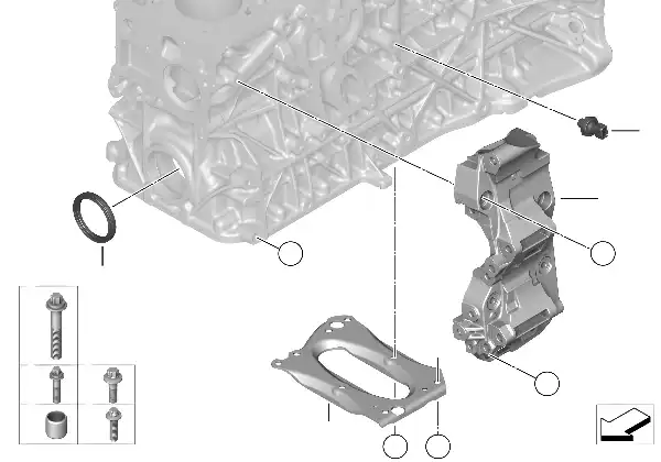 Bloco do motor/peças adicionais