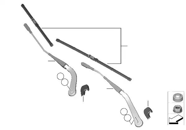 Peças individ. braço limpa-vidros