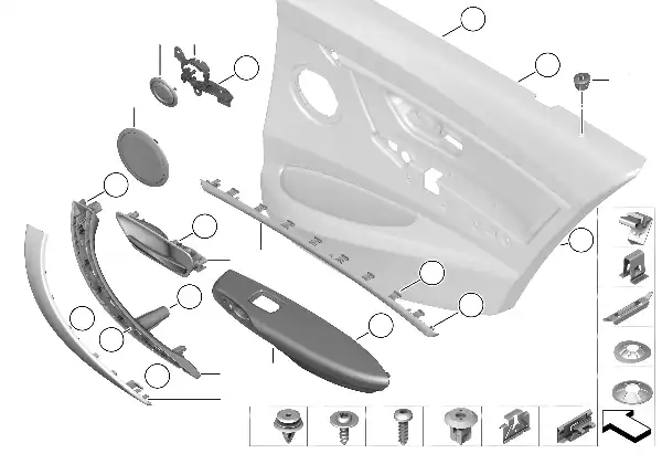Peças de montagem quartela porta tras.