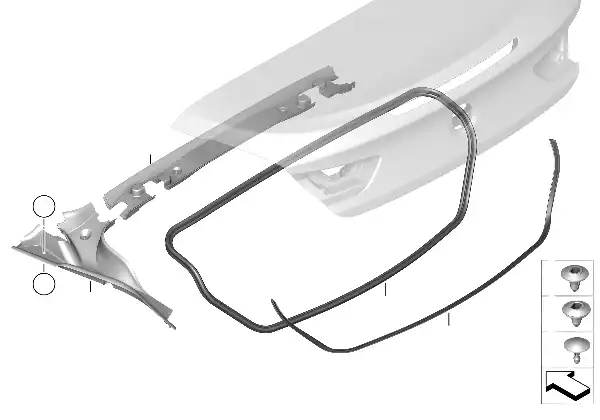 Peças de montagem tampa da mala