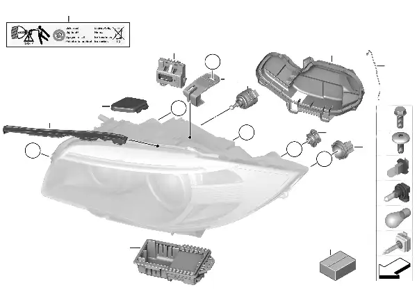 Peças individuais farol luz de xénon