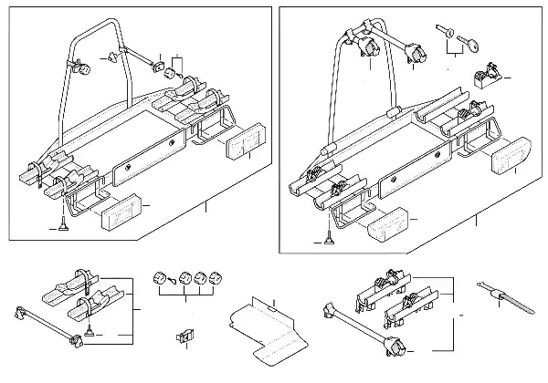 Suporte p/ bicicletas, gancho de reboque