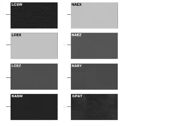 Pág. de amostras Cores almofadado pele