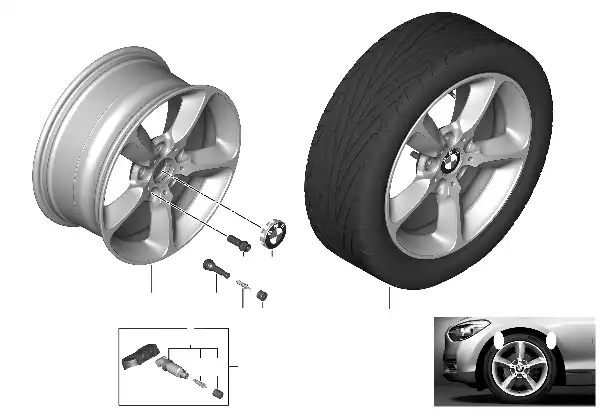 Jante LL BMW raios em estrela 382