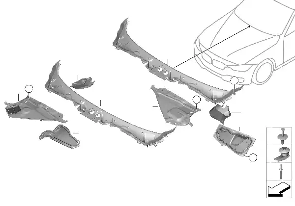 Revestim. painel de resguardo exterior