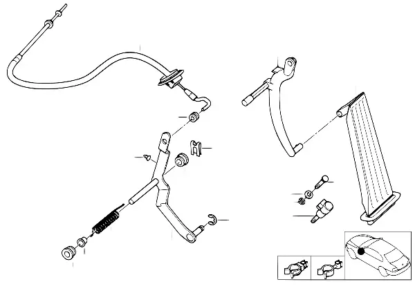 Accionamento acelerador/ cabo Bowden LHD