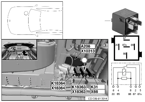 Relé da capota 1 K18363
