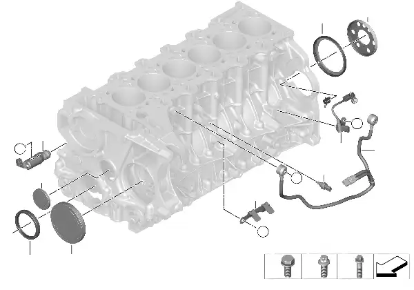 Bloco do motor/peças adicionais