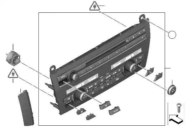 Painel de comando do rádio e ar condic.