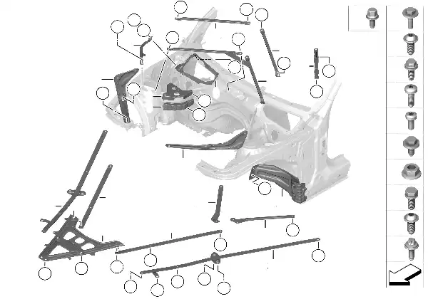 Reforço da carroçaria estrutura diant.