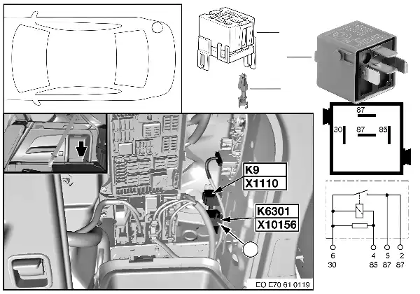 Relé da bomba de combustível K6301