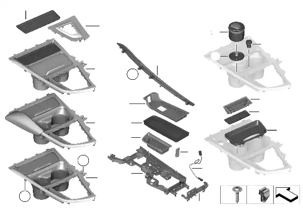 Peças de montagem consola central