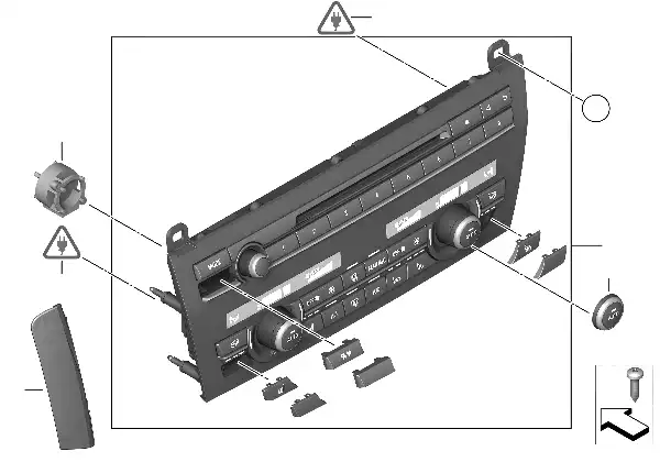 Painel de comando do rádio e ar condic.