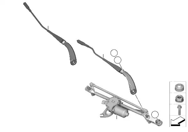 Peças individ. sistema limpa-vidros