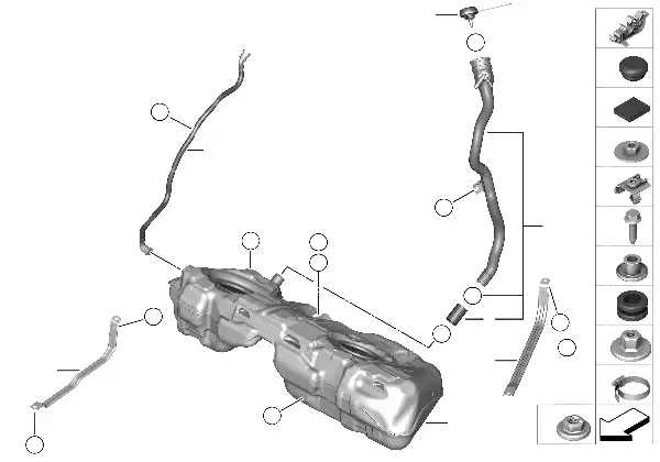 Depósito de combustível/peças adicionais